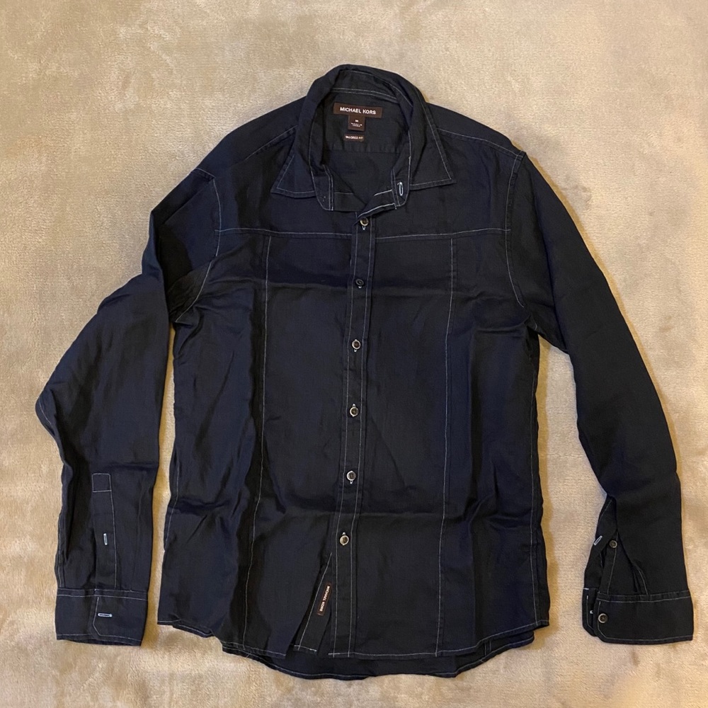 Michael Kors Dark Blue Long Sleeve Shirt